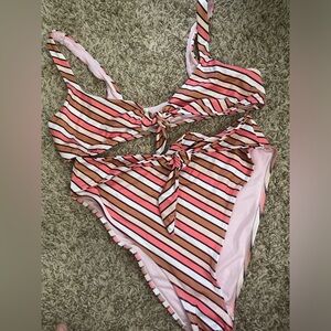 Victoria’s Secret Striped Tie Bikini M